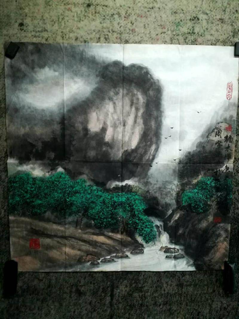 咏国画大家周宇安老师号常乐居士山河颂系列作品第二辑之五十五楠木坪