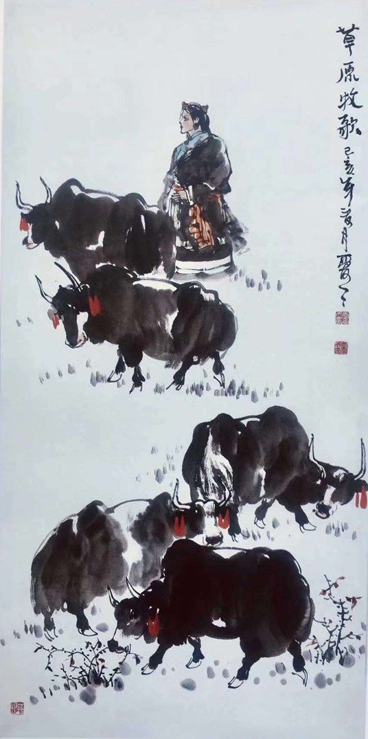 巴爱天:藏牦牛是这样画的