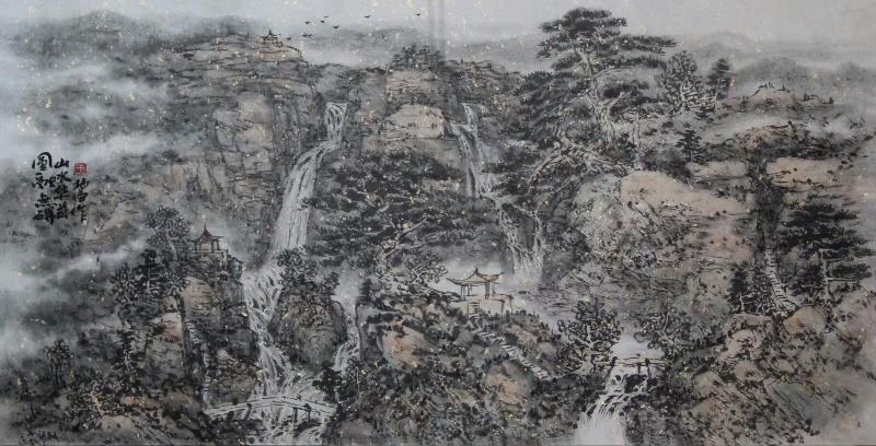圆融无碍 山水华兹 《圆融无碍 山水华兹》50x96cm 2020年 王林昌作【冰心文化传媒】（图6）
