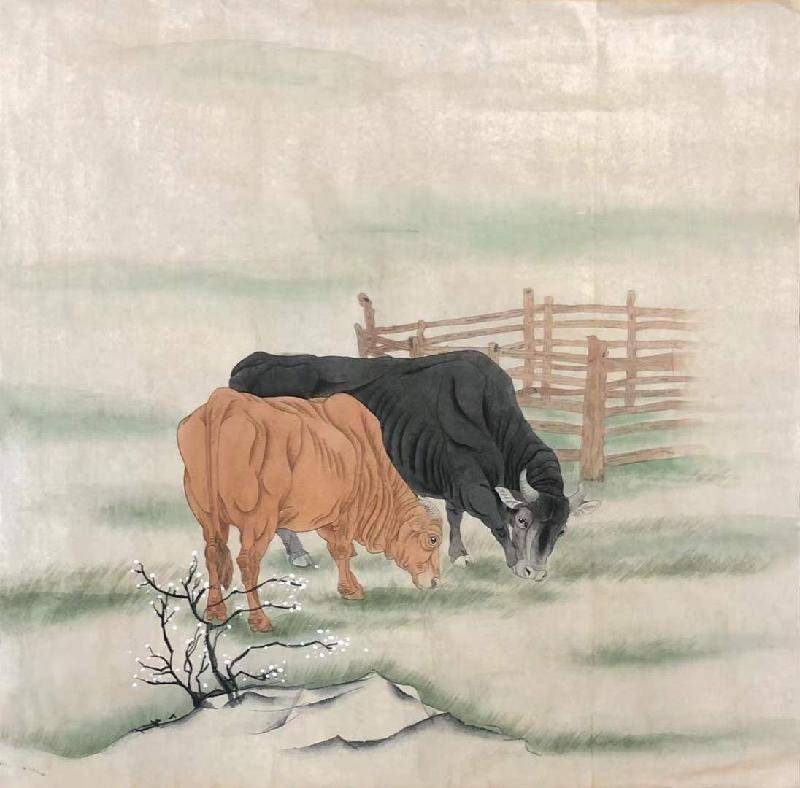 国画黄牛的画法图片