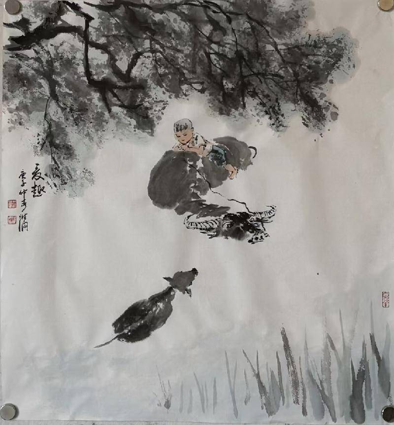 著名金陵画家谢维纲先生‖牛年画牛作品欣赏