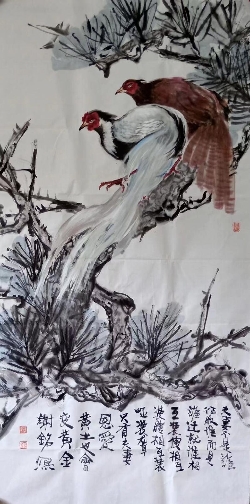 美中文化艺术中心副主席谢铭花鸟作品九幅（图2）
