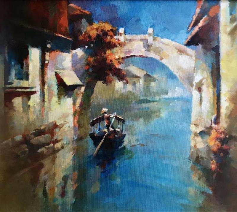 水乡梦舟｜诗画配乐朗诵，画作旅日画家陳建强，配诗旅日诗人季风，播音旅日静月晴美老师｜海外头条（图7）