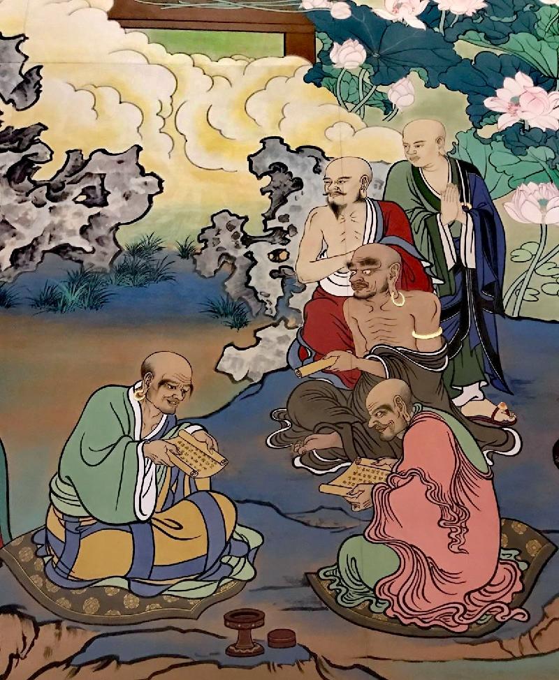 【雅诗总会】精品★萧楠主笔绘制大型壁画【五百罗汉】落座愿海寺——创作篇(图20)