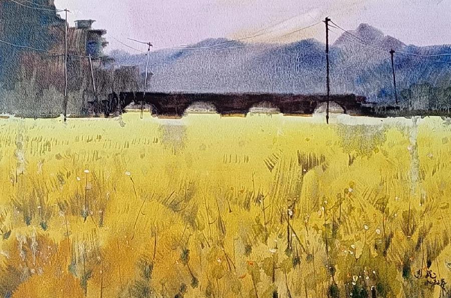 甘远龙水彩新作&邹丽卿诗歌：水彩画的背后——写在欣赏甘远龙水彩新作之后（图7）