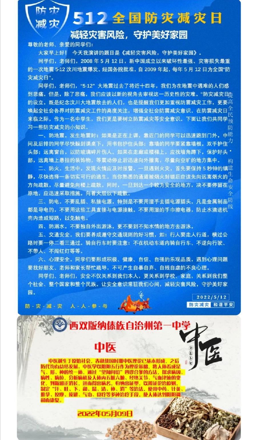 西双版纳州第一中学2021-2022学年下学期第12-13周升旗仪式简报（图5）