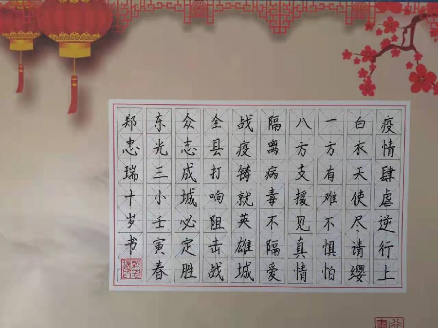 【都市头条向幸福出发编辑部】第367期 东光县文波书法教育学堂抗疫情硬笔书法展(图10)