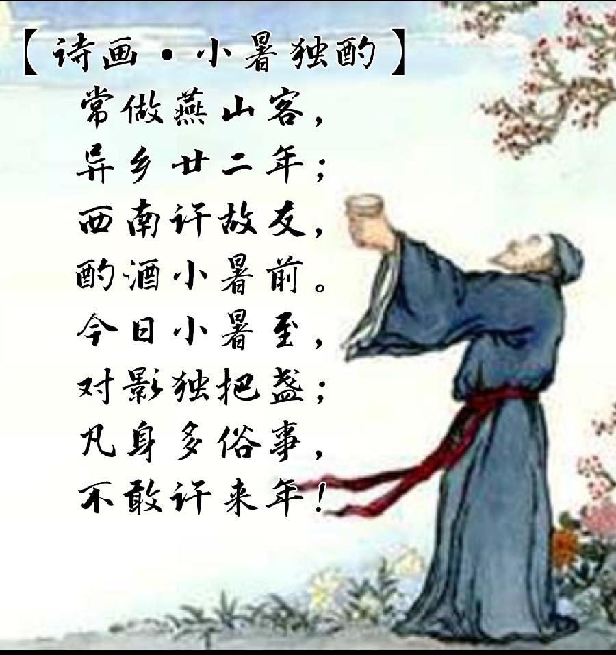 【诗画•小暑独酌】