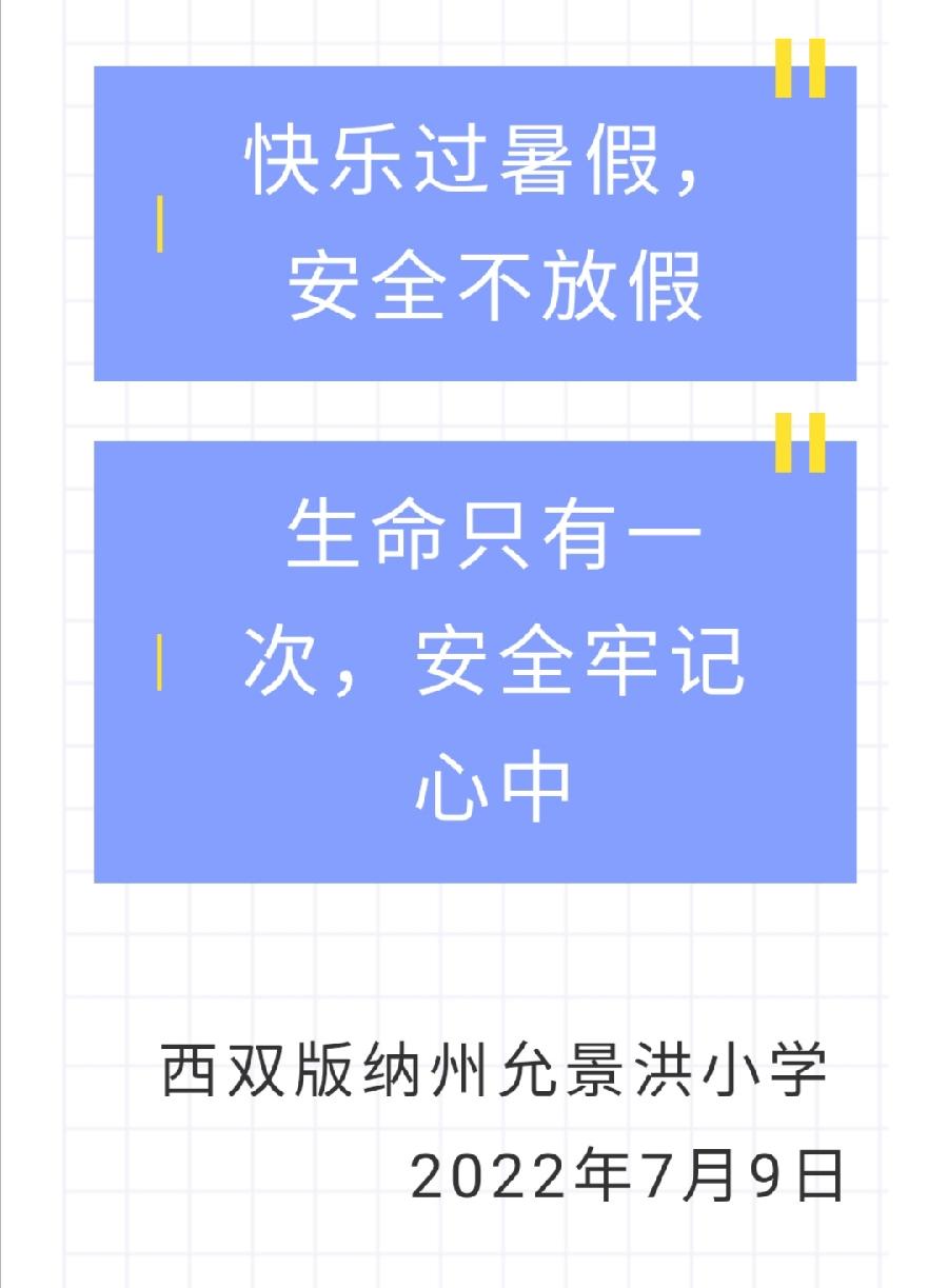 西双版纳州允景洪小学2022年暑假安全教育告家长书（图57）