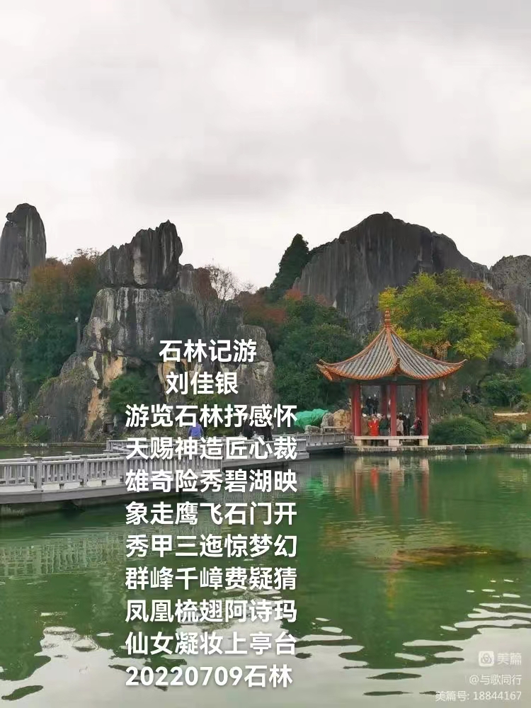 《石林记游四首:作石林颂》文/刘佳银【长安街总社】世界诗人名人展(8852)(图4)