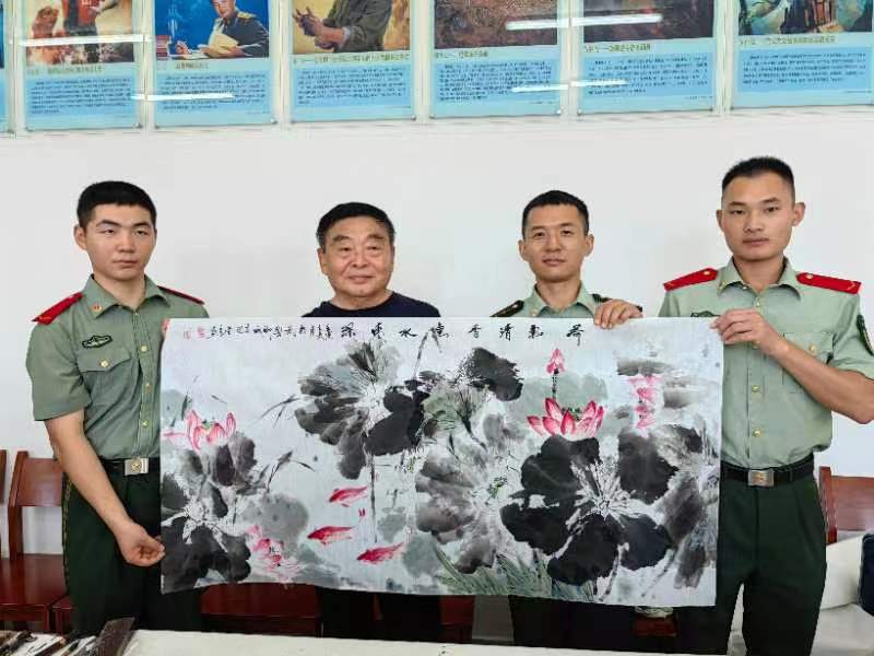 【书画进军营】聊城市双拥志愿者协会、市书画研究会赴聊城武警支队开展书画交流慰问活动(图15)