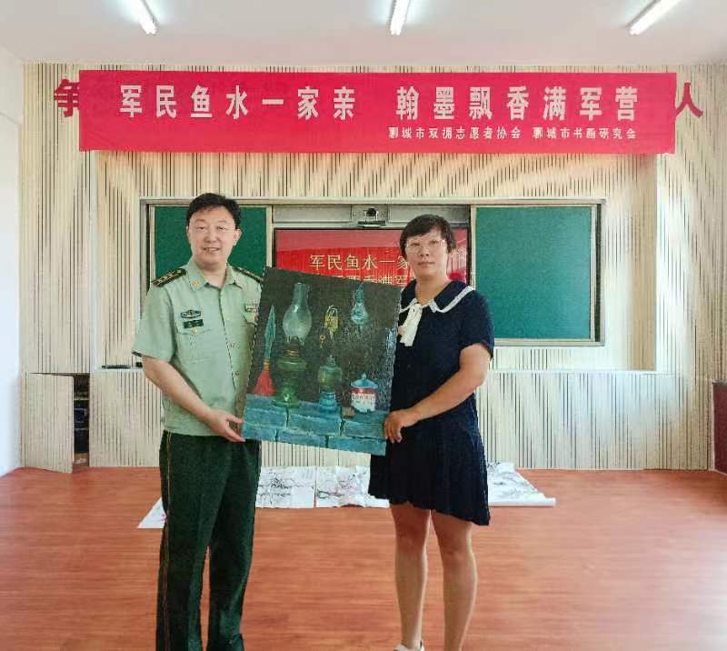 【书画进军营】聊城市双拥志愿者协会、市书画研究会赴聊城武警支队开展书画交流慰问活动(图16)