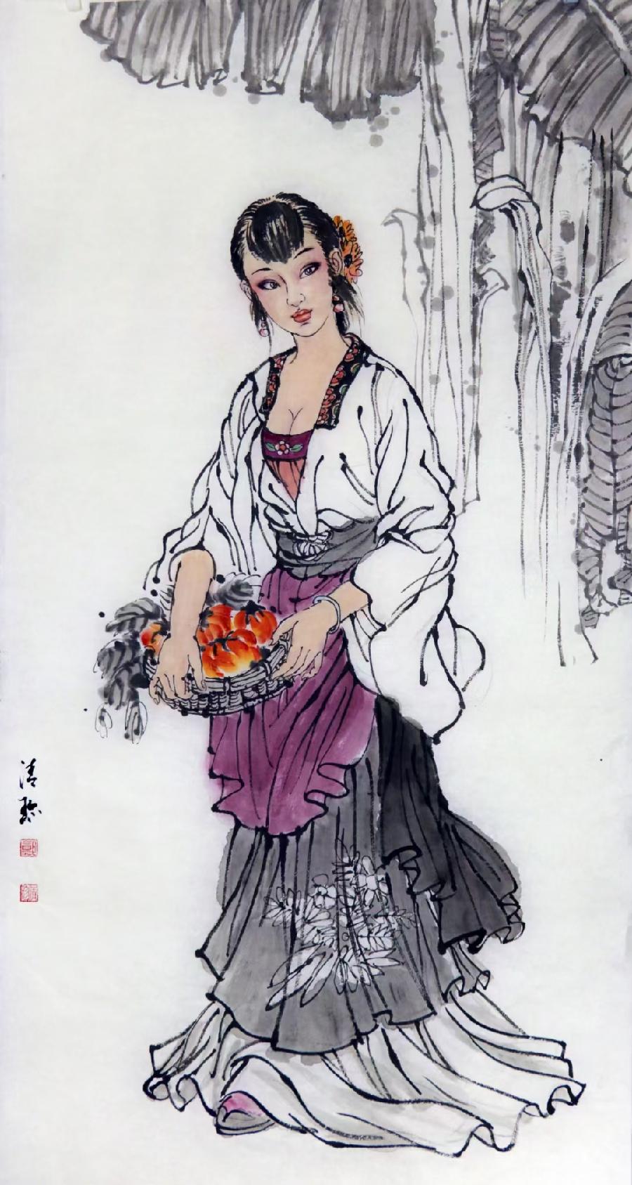 清珍美女图，诗友唱和来！