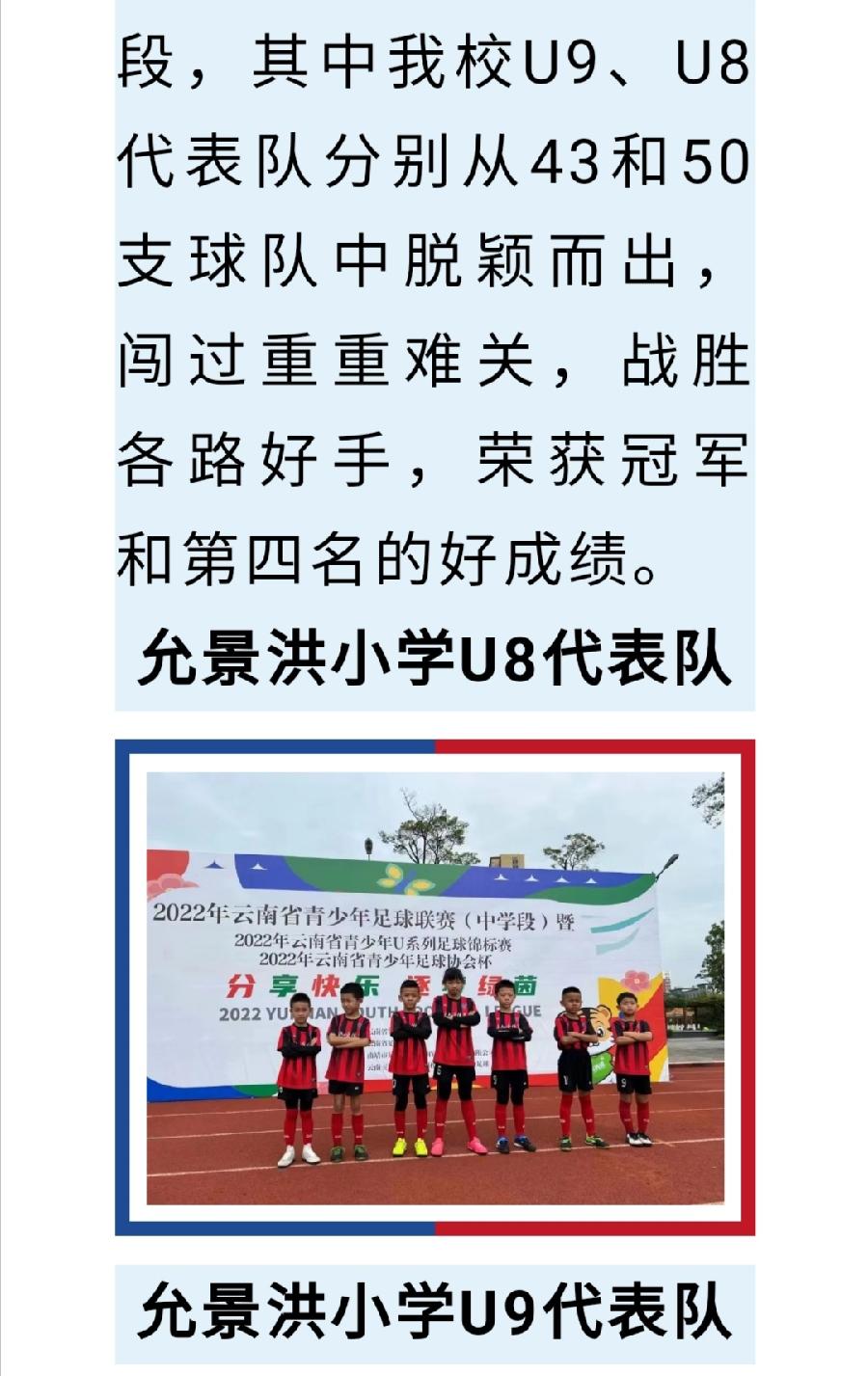喜报：允美学子荣获2022年云南省足球协会青少年后备力量比赛U9组冠军！（图2）