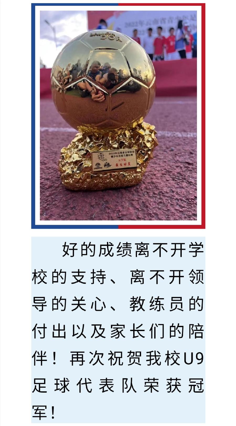 喜报：允美学子荣获2022年云南省足球协会青少年后备力量比赛U9组冠军！（图8）