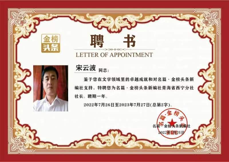 【金榜头条】推介青海西宁分社社长宋云波《夏秋之交》外两首请欣赏（图11）