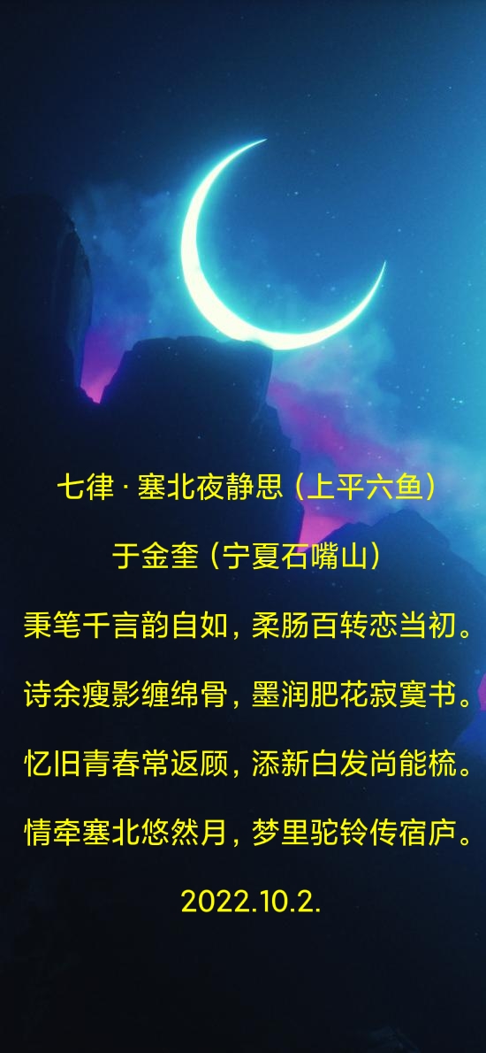 中华诗艺黑龙江分社推介/于金奎:七律·塞北夜静思（上平六鱼）（图4）