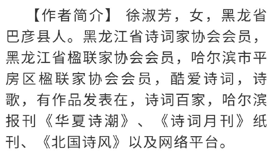 中华诗艺黑龙江分社推介/徐淑芳:南乡子•重阳节感怀(外一首)（图2）