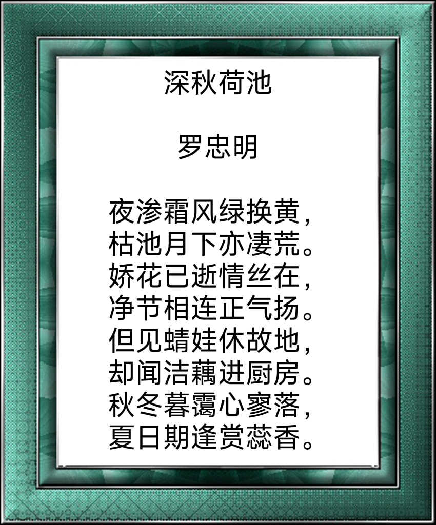 中华诗艺社黑龙江分社推介/罗忠明:深秋荷池（图7）