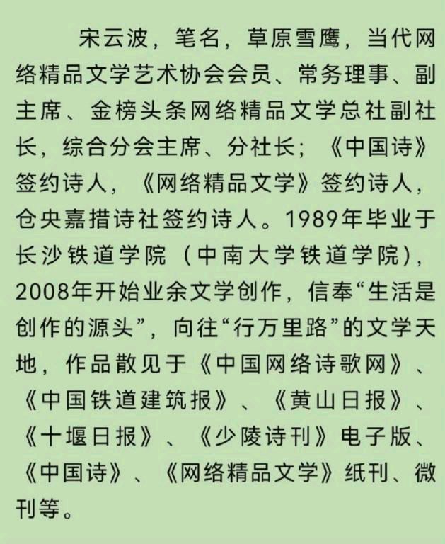 【北京头条】分享优秀作家诗人宋云波老师诗两首请欣赏（图10）