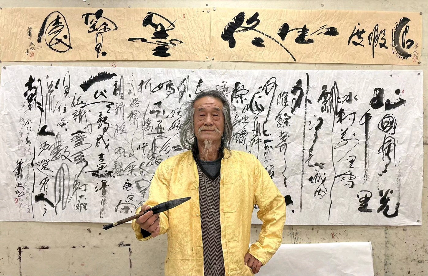 萧宽为雕刻家蔣守信的大公子蔣旭《墨宝园》挥毫“北国风光……”🧊【雅诗总会】(图3)