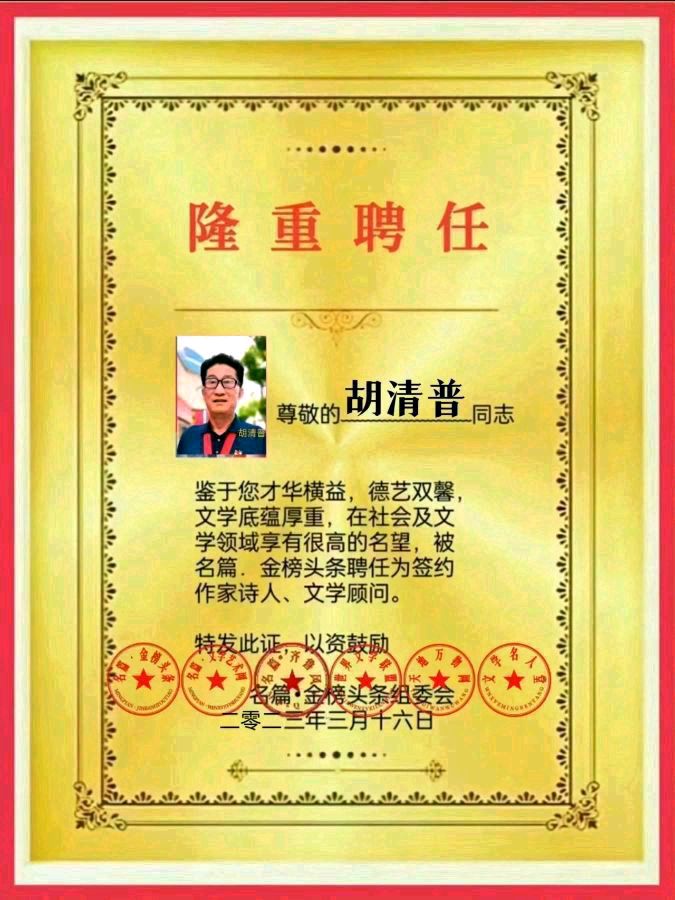 【花甲之年爱更浓】作者优秀诗人作家胡清普老师请欣赏(图18)