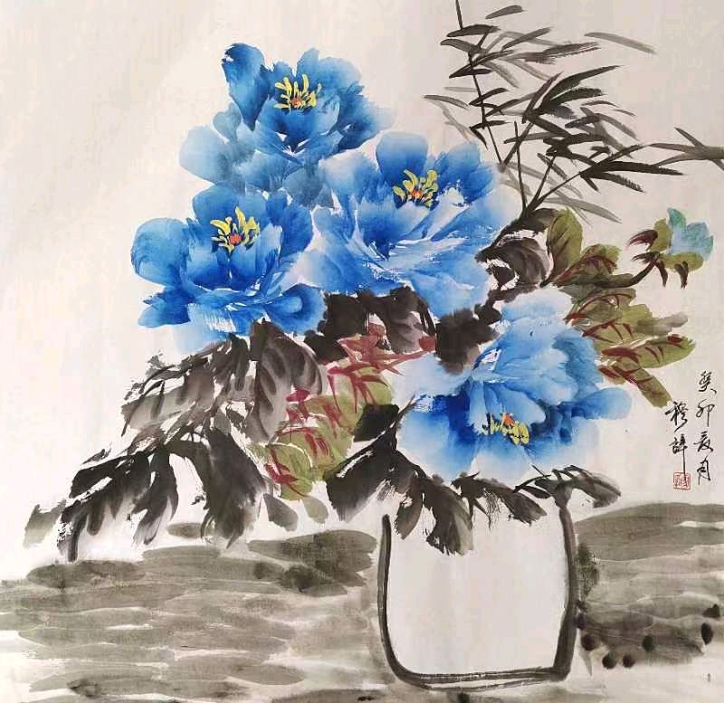 清香飘动醉四季国色韵雅写意境‖著名画家穆辞作品欣赏（图14）