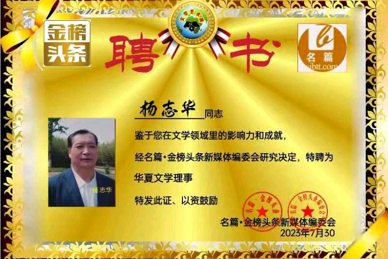 【北京头条】推介杨志华《立世銘》外两首请欣赏（图5）