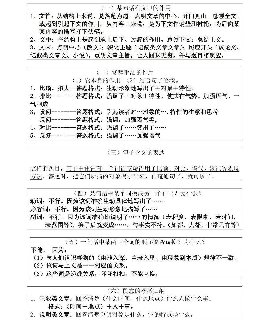 语文答题指南