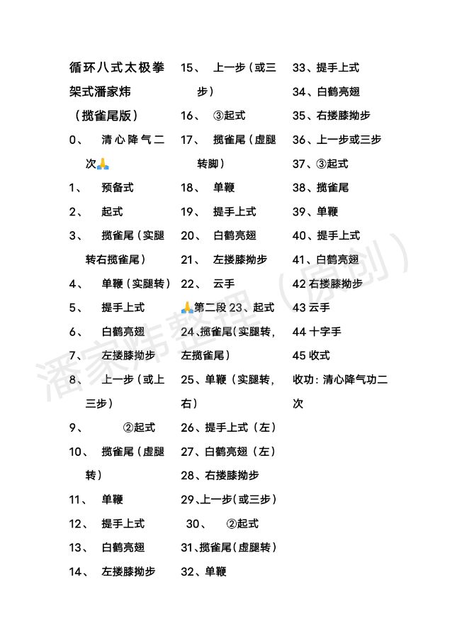 循环八式太极拳左右练法拳拳架定稿（一）———揽雀尾版（图3）