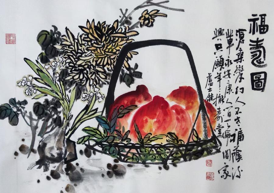 卢士杰《福寿图》:传统与自然的和谐共生(图5)