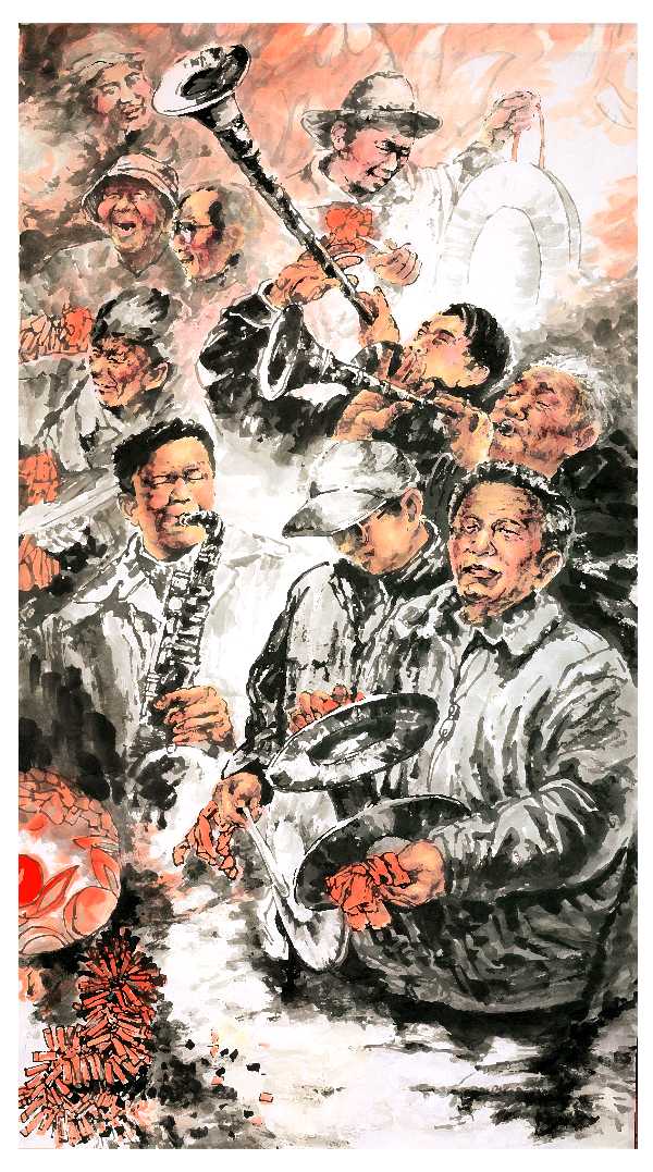 清珍人物画，诗友同题来（68）之《欢天喜地庆元旦》