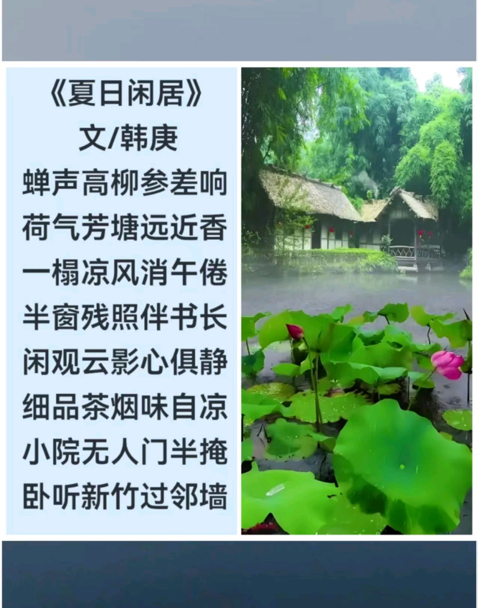 韩庚的《夏日闲居》