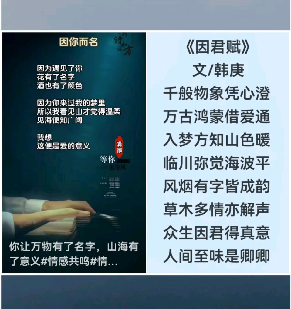 韩庚的《因君赋》