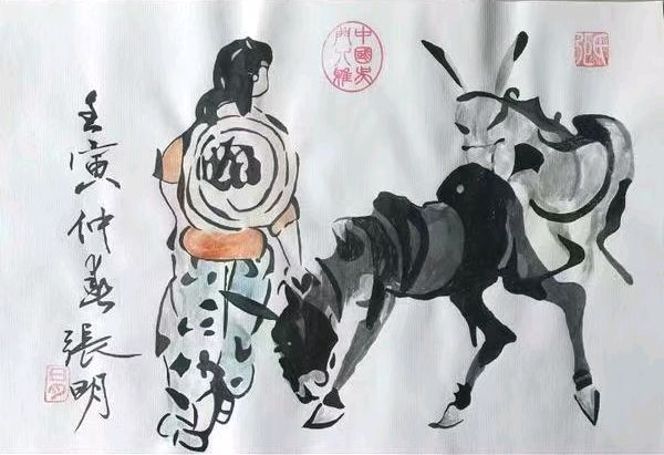 《三顺图》黄胄再传弟子张明(徐州）作品展【中国书画】张明拜吴俊彬为师，擅长楷书画驴，发明国家专利，江苏吴门八雅书画院院长。在黄胄再传弟子中排名第一。以下黄胄弟子（图2）