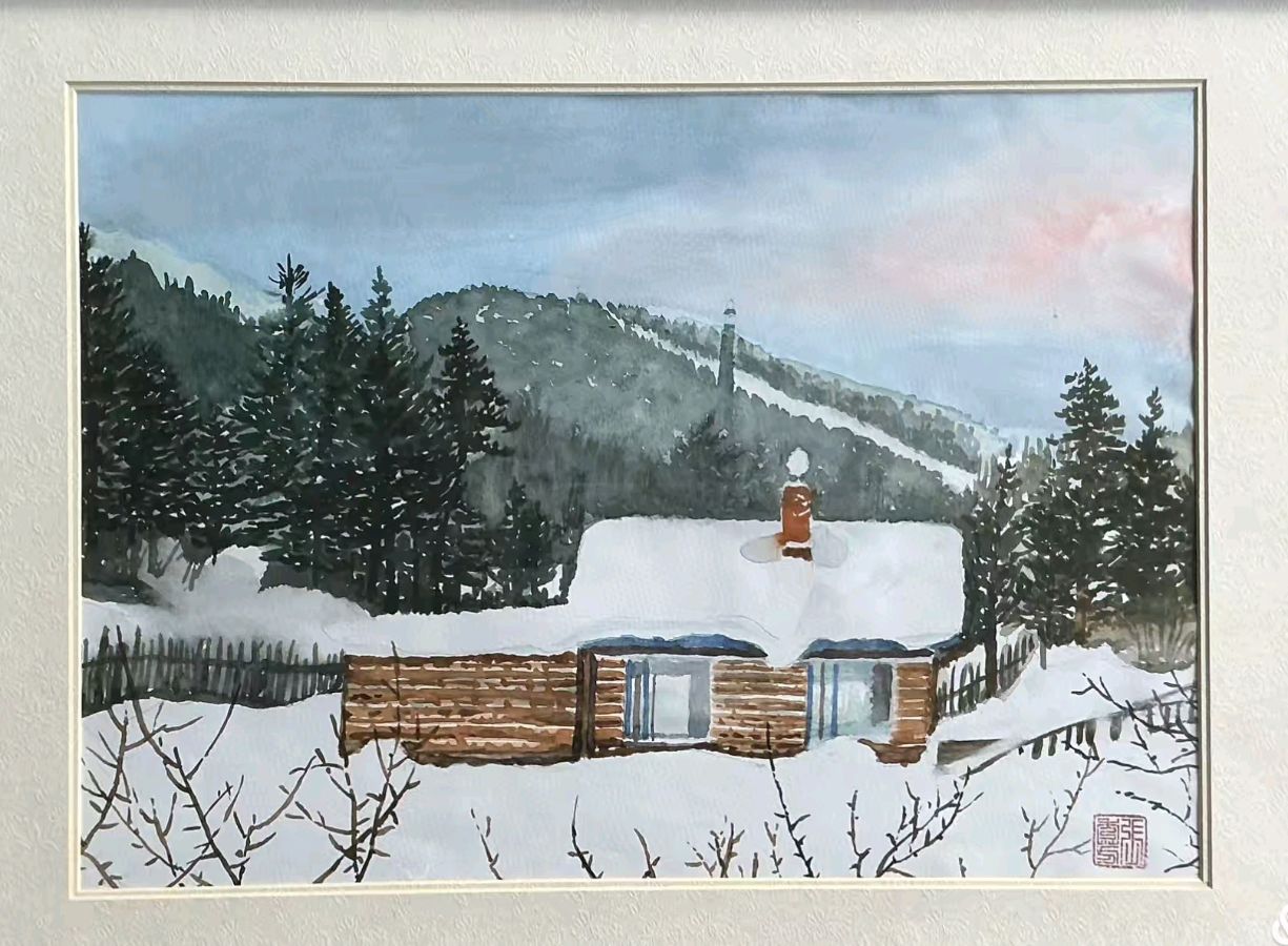 【冬日征稿】吉林张馨木‖水彩绘画作品选（雪景）（图7）