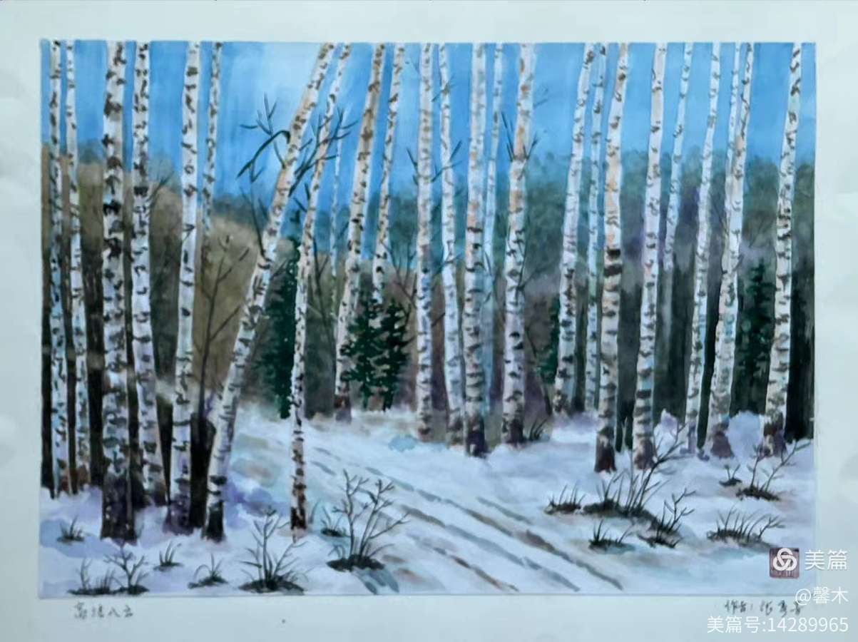 【冬日征稿】吉林张馨木‖水彩绘画作品选（雪景）（图3）
