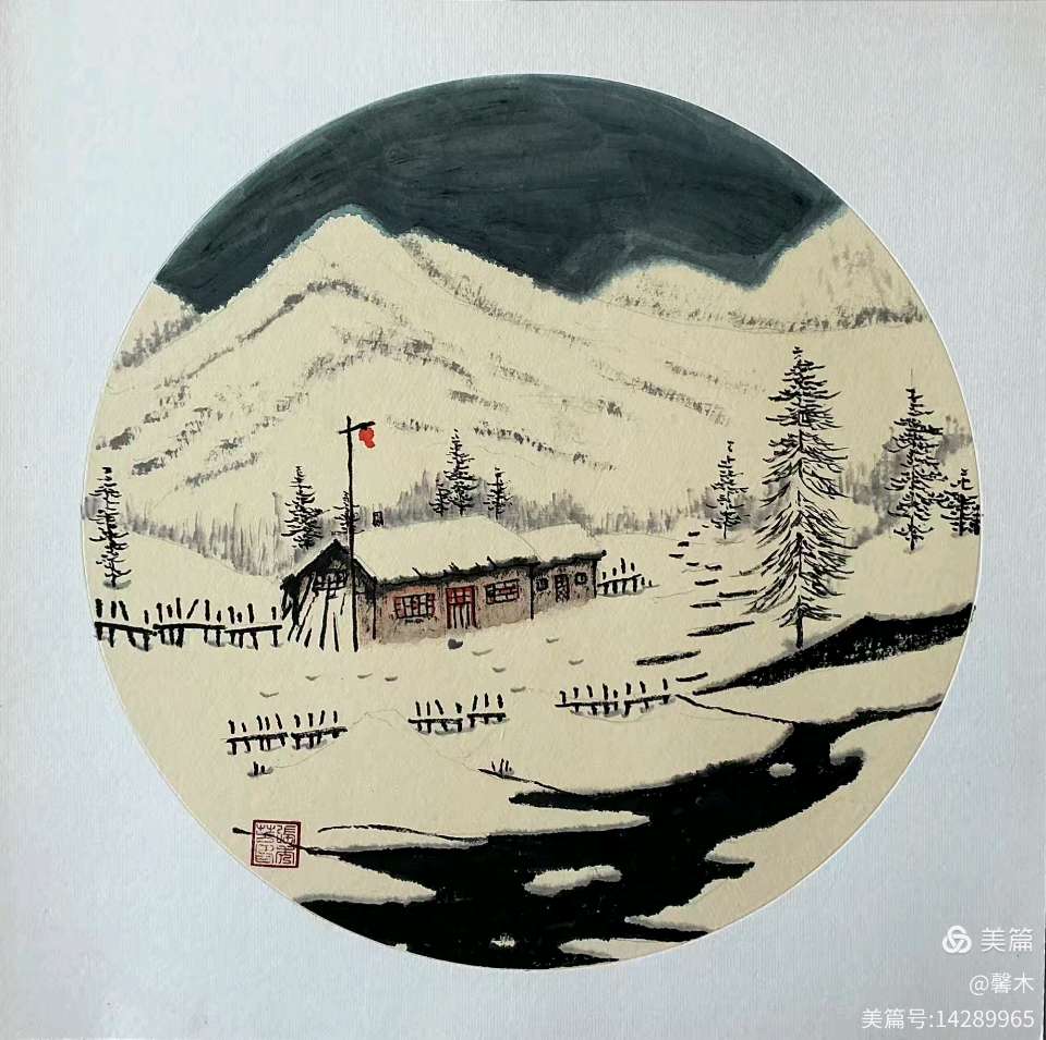 【茌山画廊】吉林张馨木‖水彩作品选（雪景）（图4）