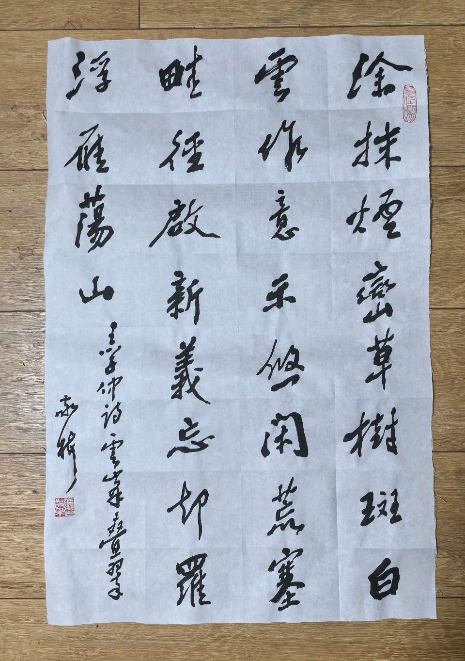 书法家张敬梅（竹影横窗）//王学仲老师七言绝句诗条幅一组（图8）