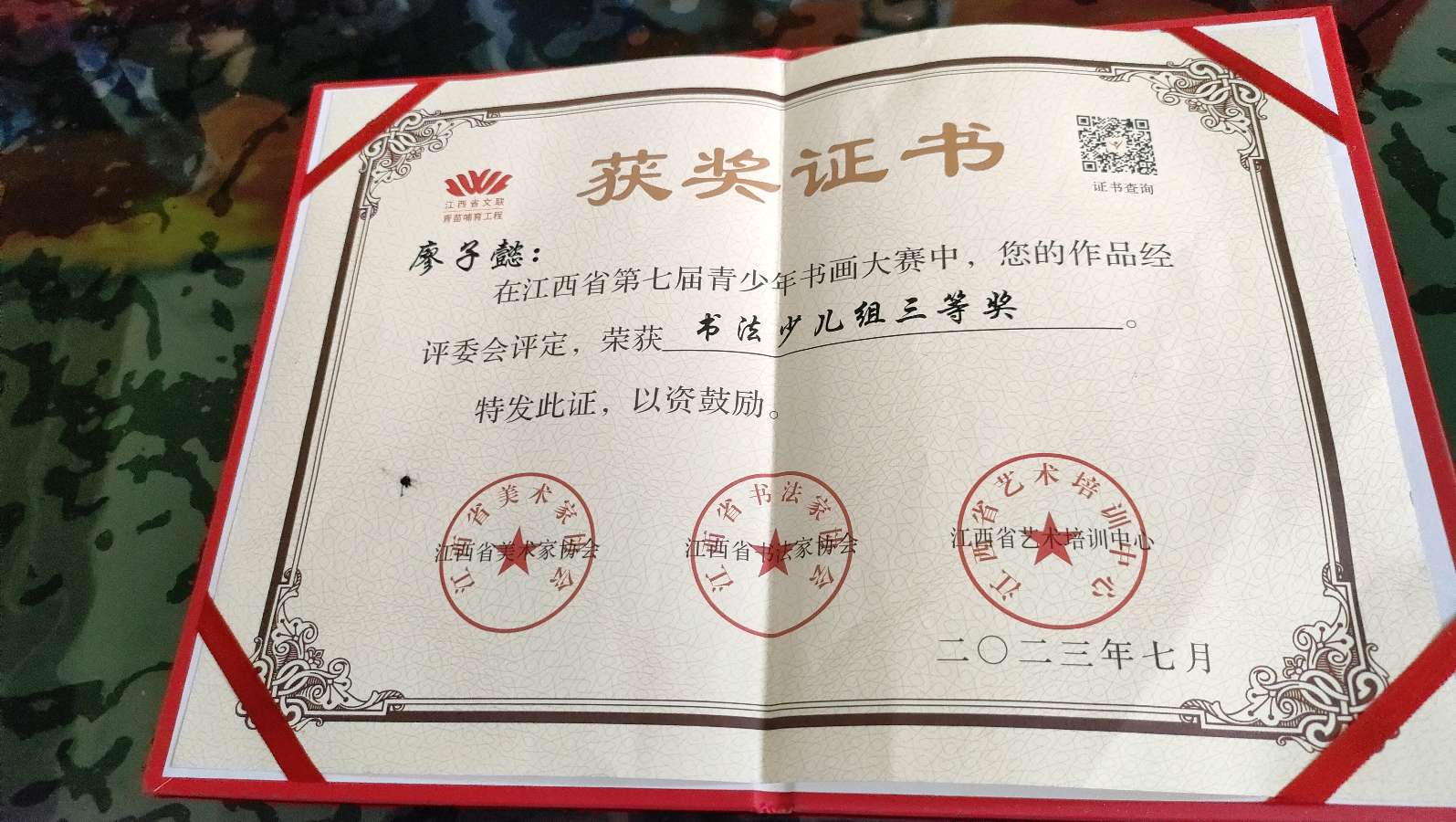 小小少年廖子懿，书法常常拿“大奖”！（图4）