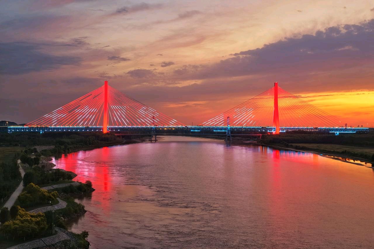 黄河大桥. 夕阳晚霞（图7）