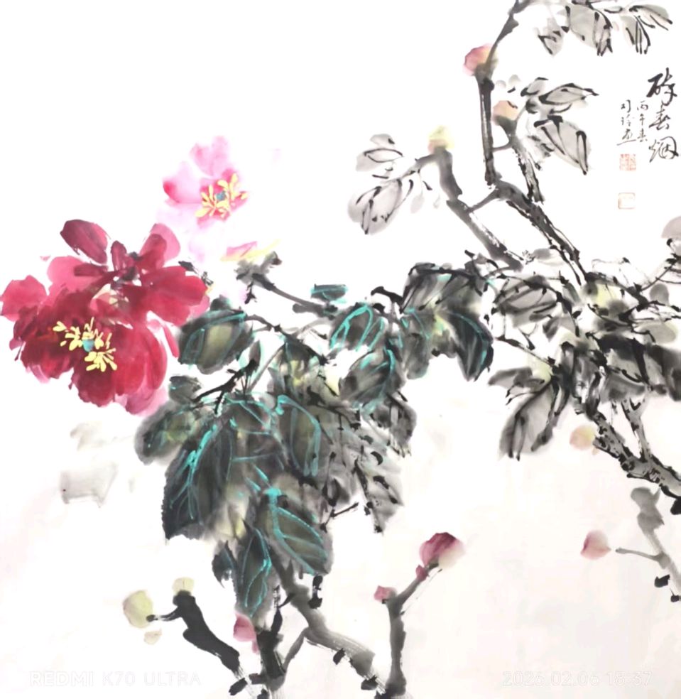 合诵《牡丹仙子》一一诗记河南省书画学会副主席、青年画家司玲/作者：冯新林/合诵：朱金燕、陈永江、徐玲、木头（图3）