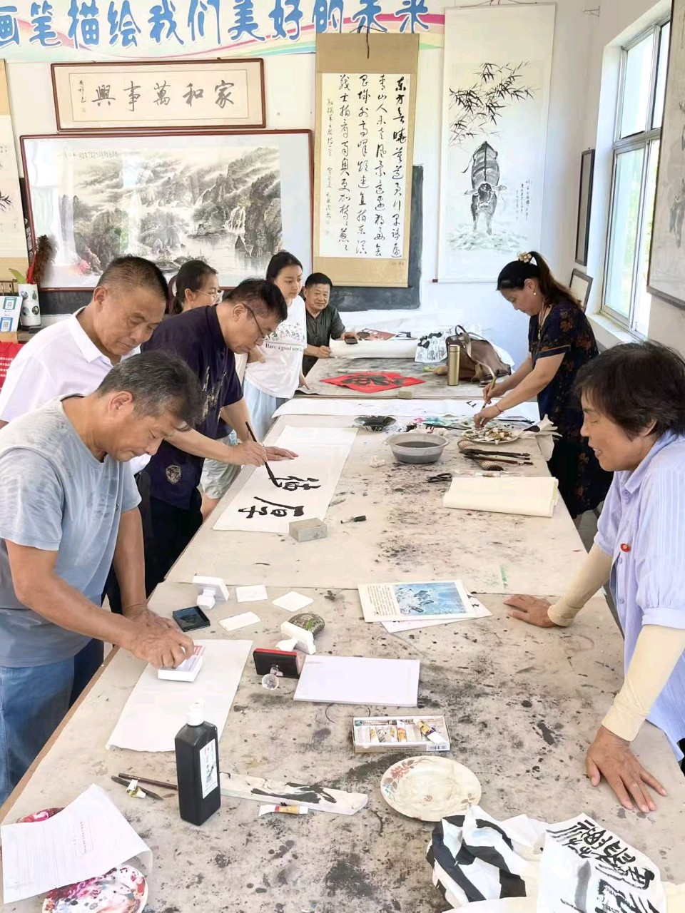红土纳翰墨！丰玉水先生师徒书画展落地肥城泰安毛公山红色文化博物馆（图24）