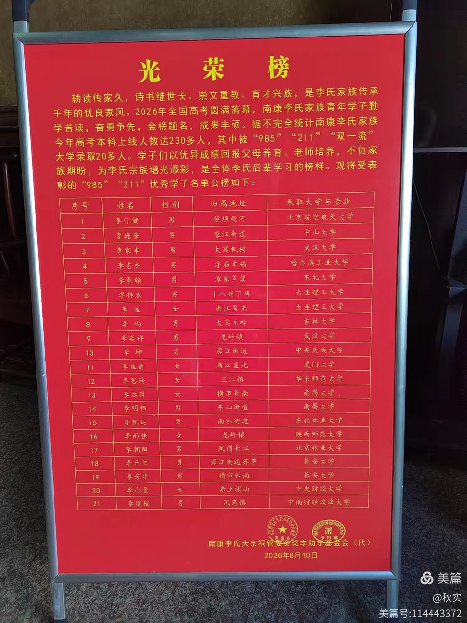 耕读传家育英才 书香李氏续华章——南康李氏2026年高考优秀学子表彰大会隆重举行（图19）