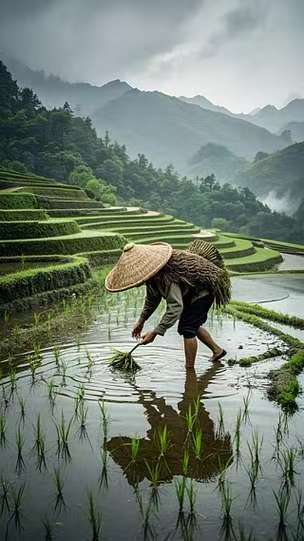 鹊桥仙.雨中插秧文/知无涯（图2）