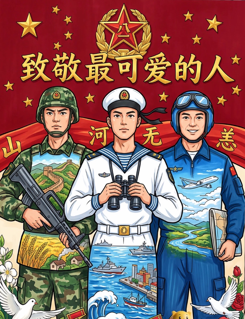 大合诵《八一之光 铁血军魂》作者/春雨，合诵/温馨快乐家园精英团队。头条：编辑制作上传/心语心声。【第二十三期】（图21）