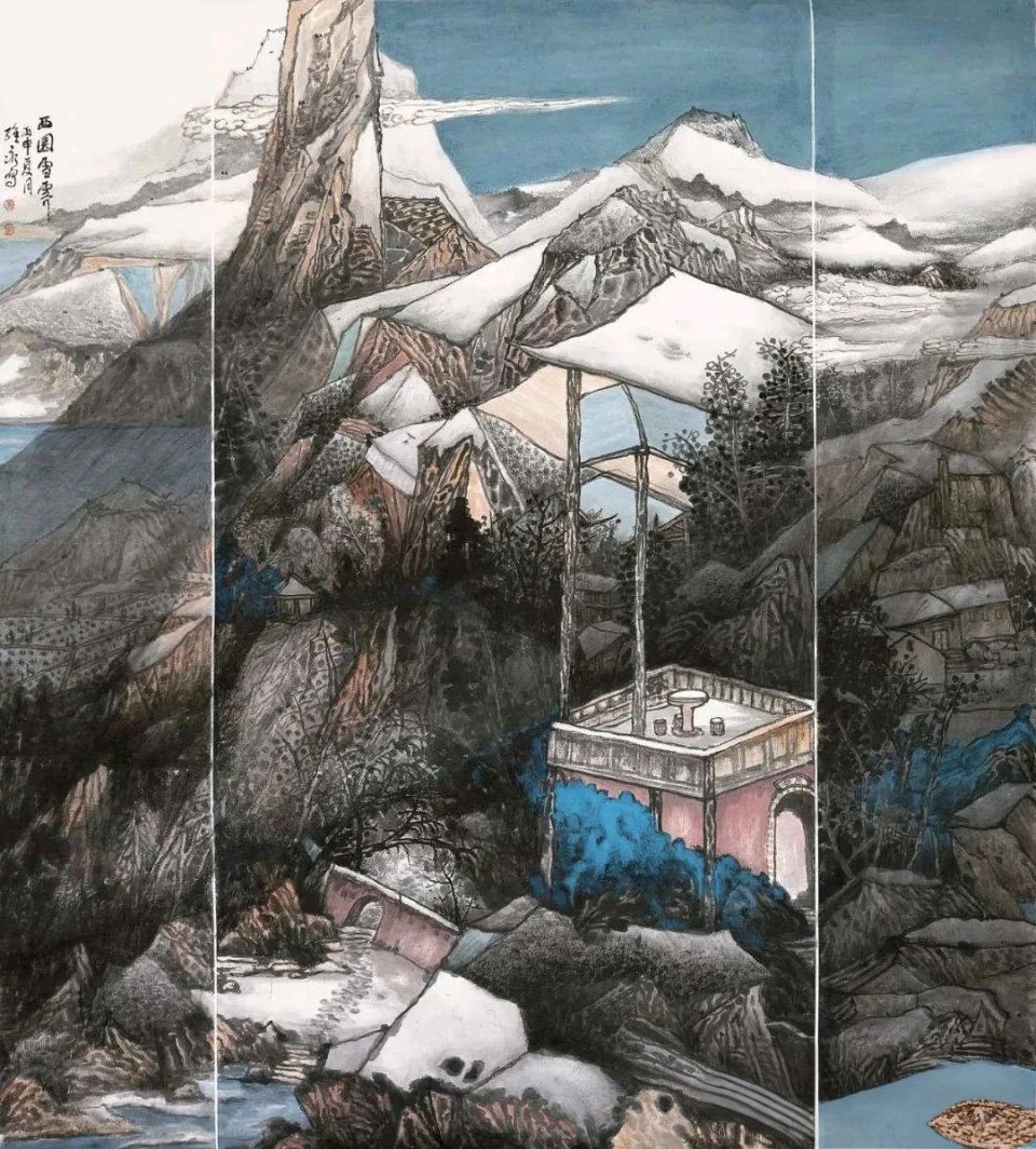 观萧维永先生彩墨雪景画有感(图7)
