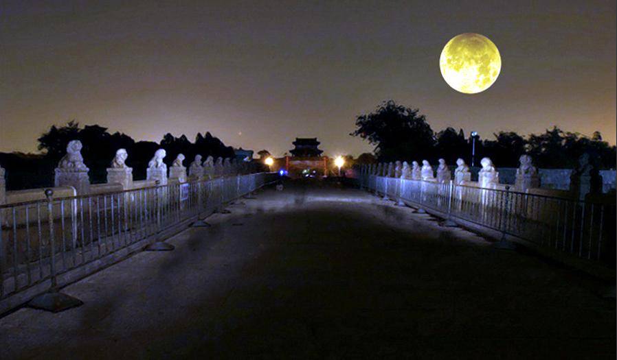 卢沟桥月亮图片图片