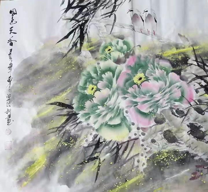 七言‖二首 牡丹花开 文/新华人 画/史治科