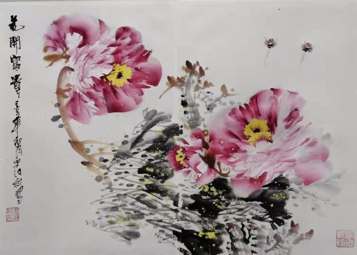 七言‖二首 牡丹花开 文/新华人 画/史治科（图2）